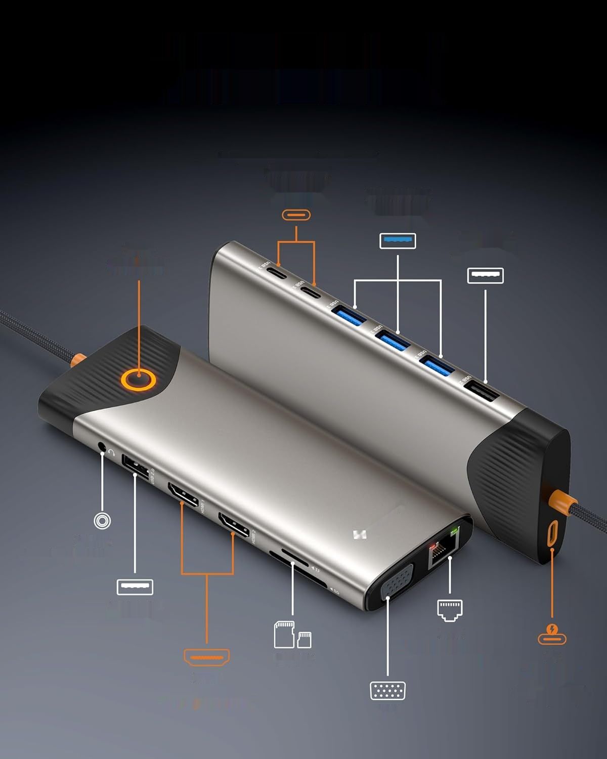 Stacja dokująca NOVOO 15‑w‑1 USB‑C NHM15D-168C