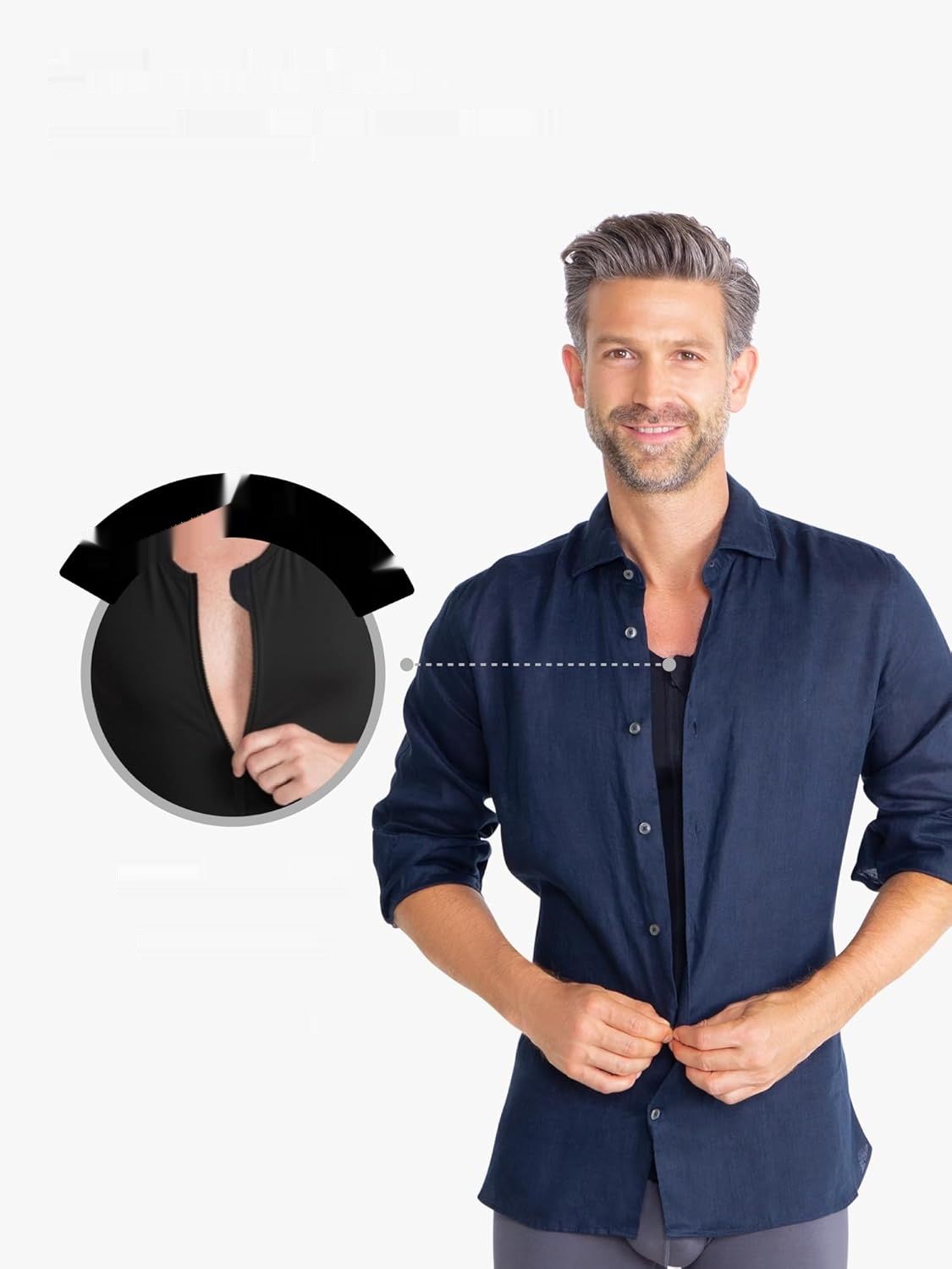 FINN Shapewear – Męska koszulka kompresyjna z zamkiem