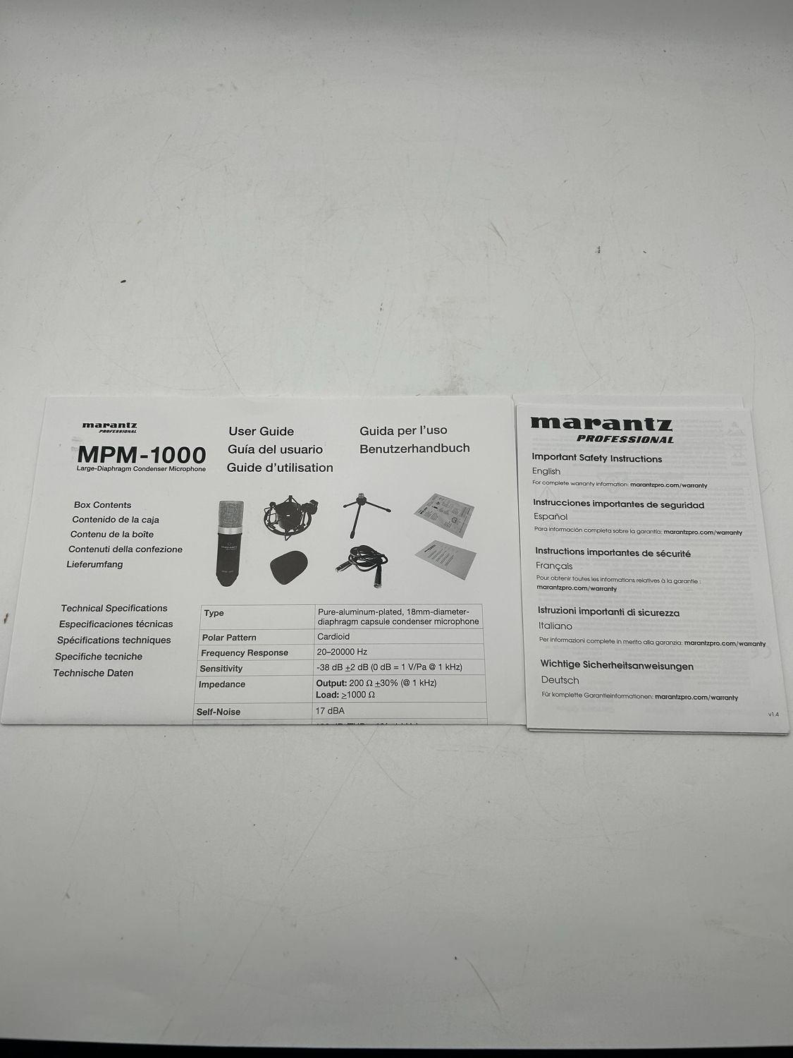 Marantz Professional MPM-1000 – studyjny mikrofon pojemnościowy z podk