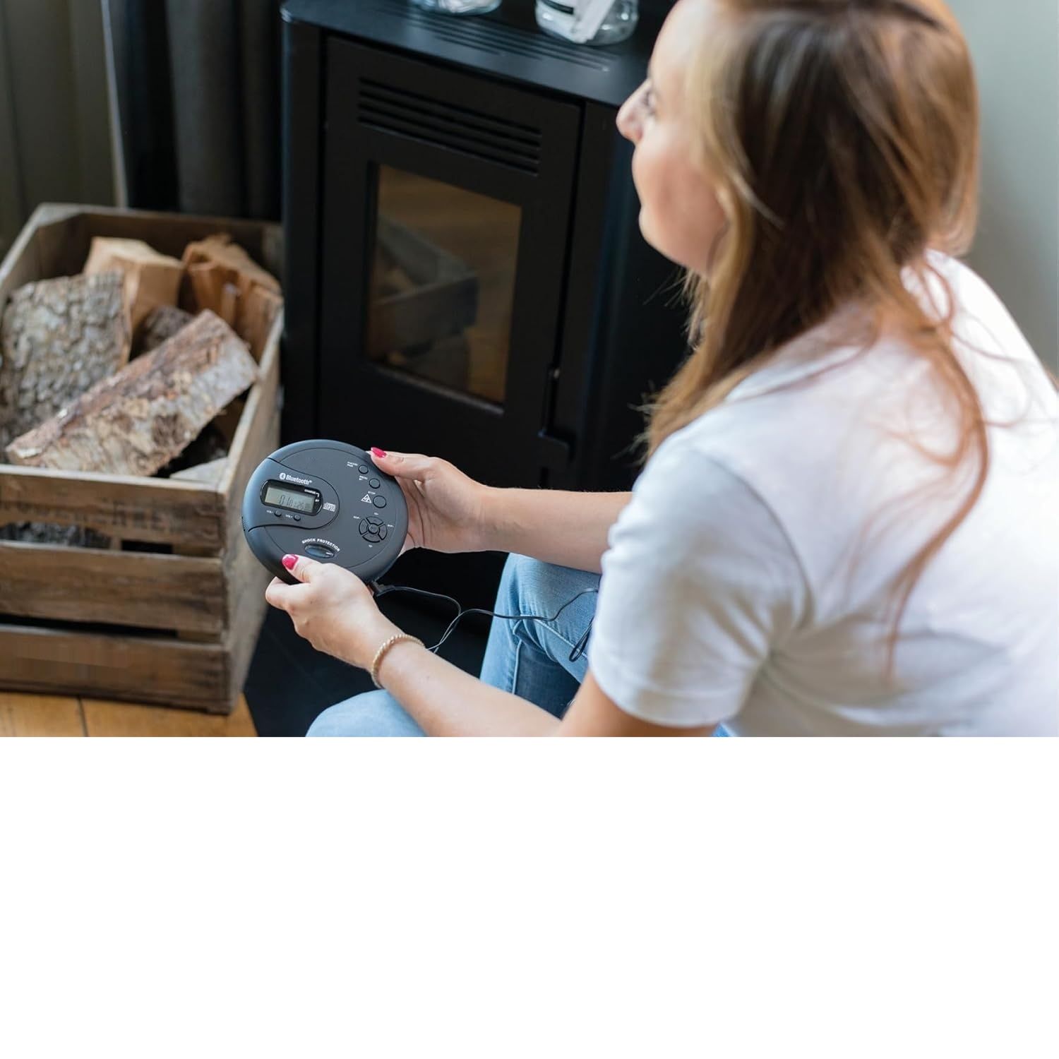 Lenco CD-300 – przenośny odtwarzacz CD z Bluetooth i MP3 (czarny)