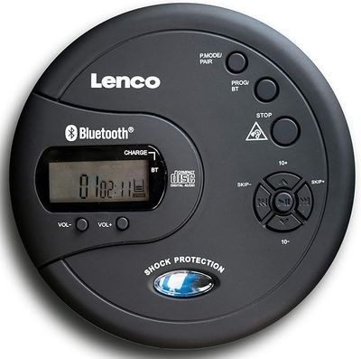 Lenco CD-300 – przenośny odtwarzacz CD z Bluetooth i MP3 (czarny)