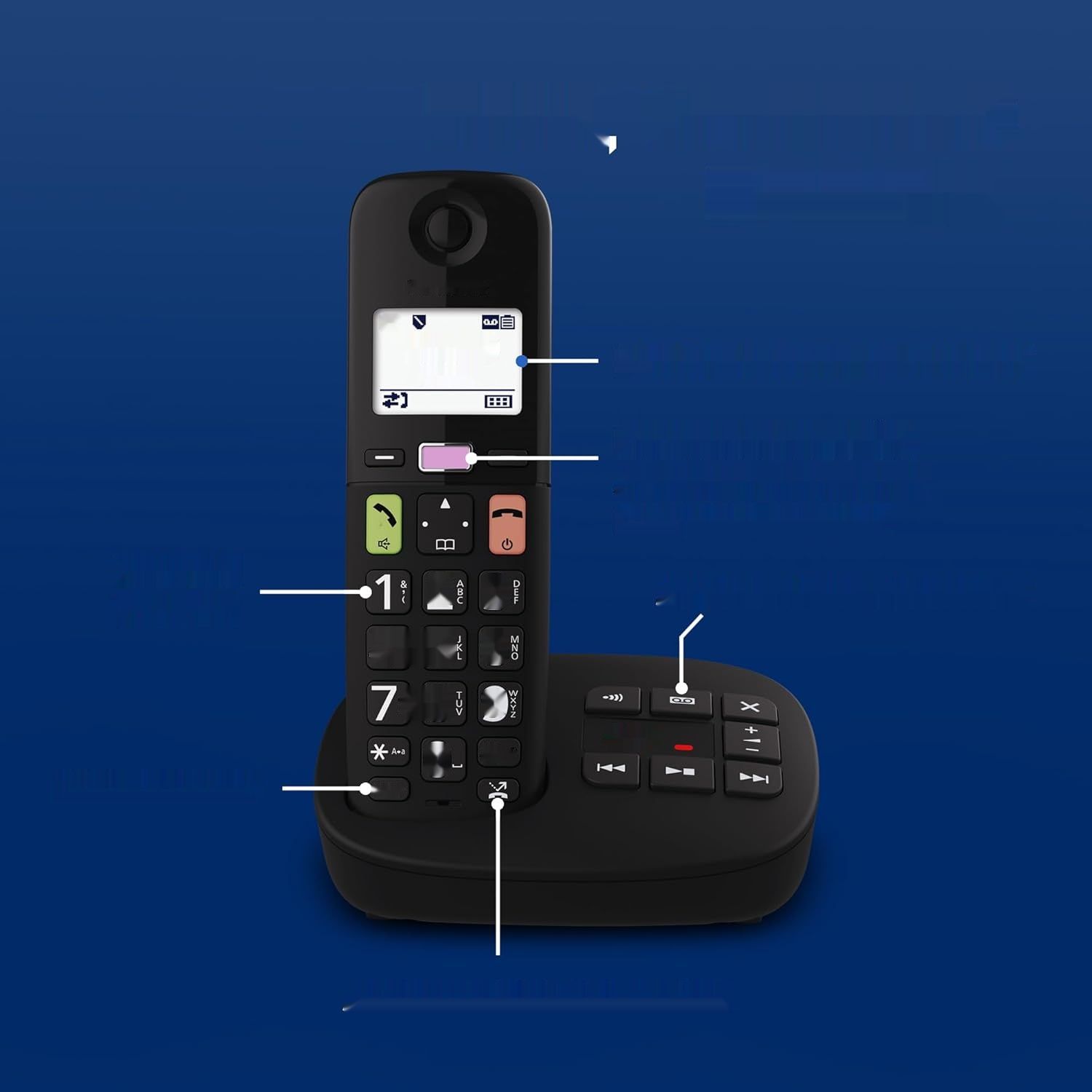 Panasonic KX-TGU130EXB cyfrowy telefon bezprzewodowy z automatyczną  ,