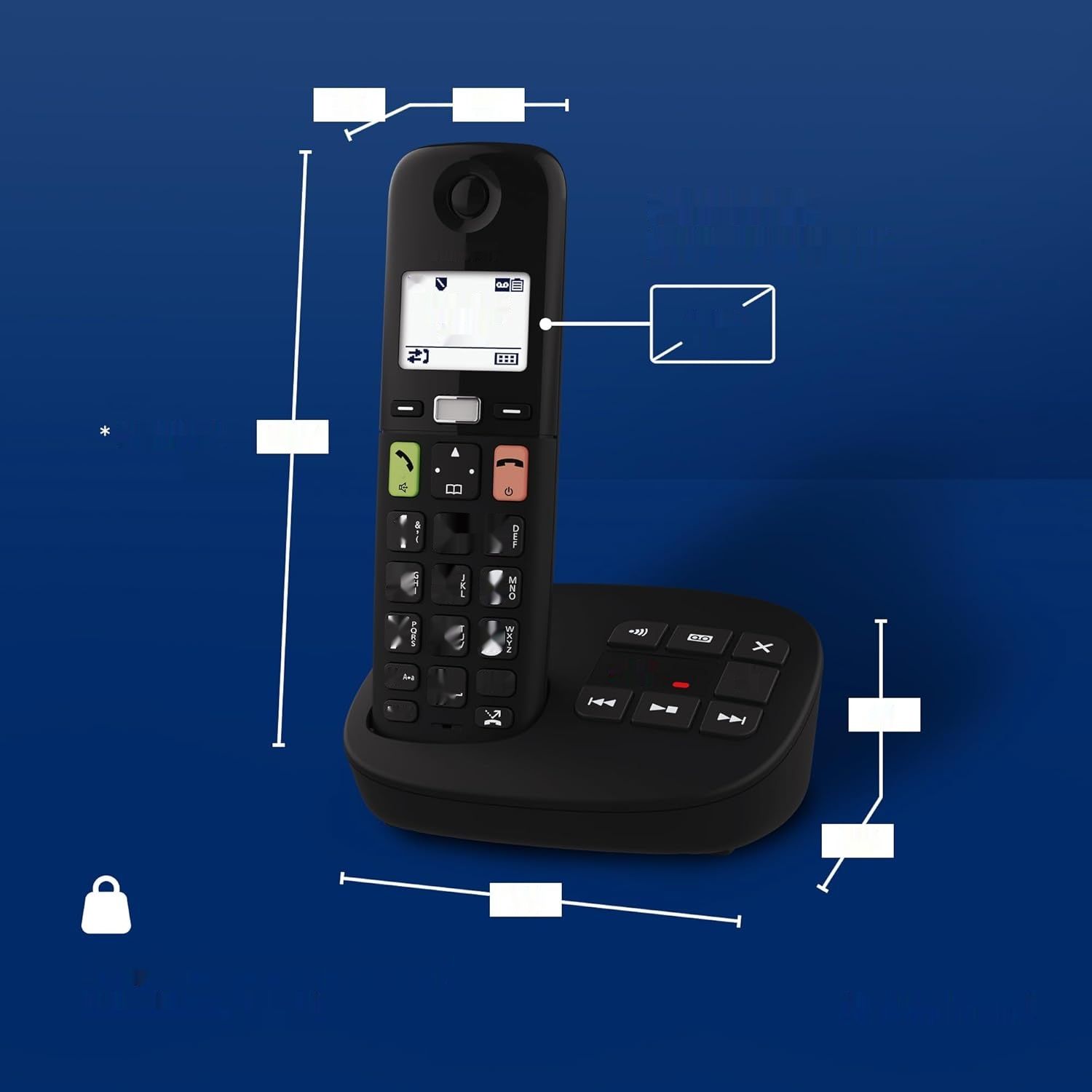 Panasonic KX-TGU130EXB cyfrowy telefon bezprzewodowy z automatyczną  ,