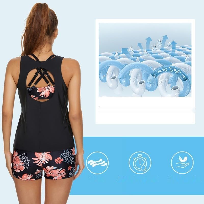 JASAMBAC Tankini 3-częściowy – kostium kąpielowy damski