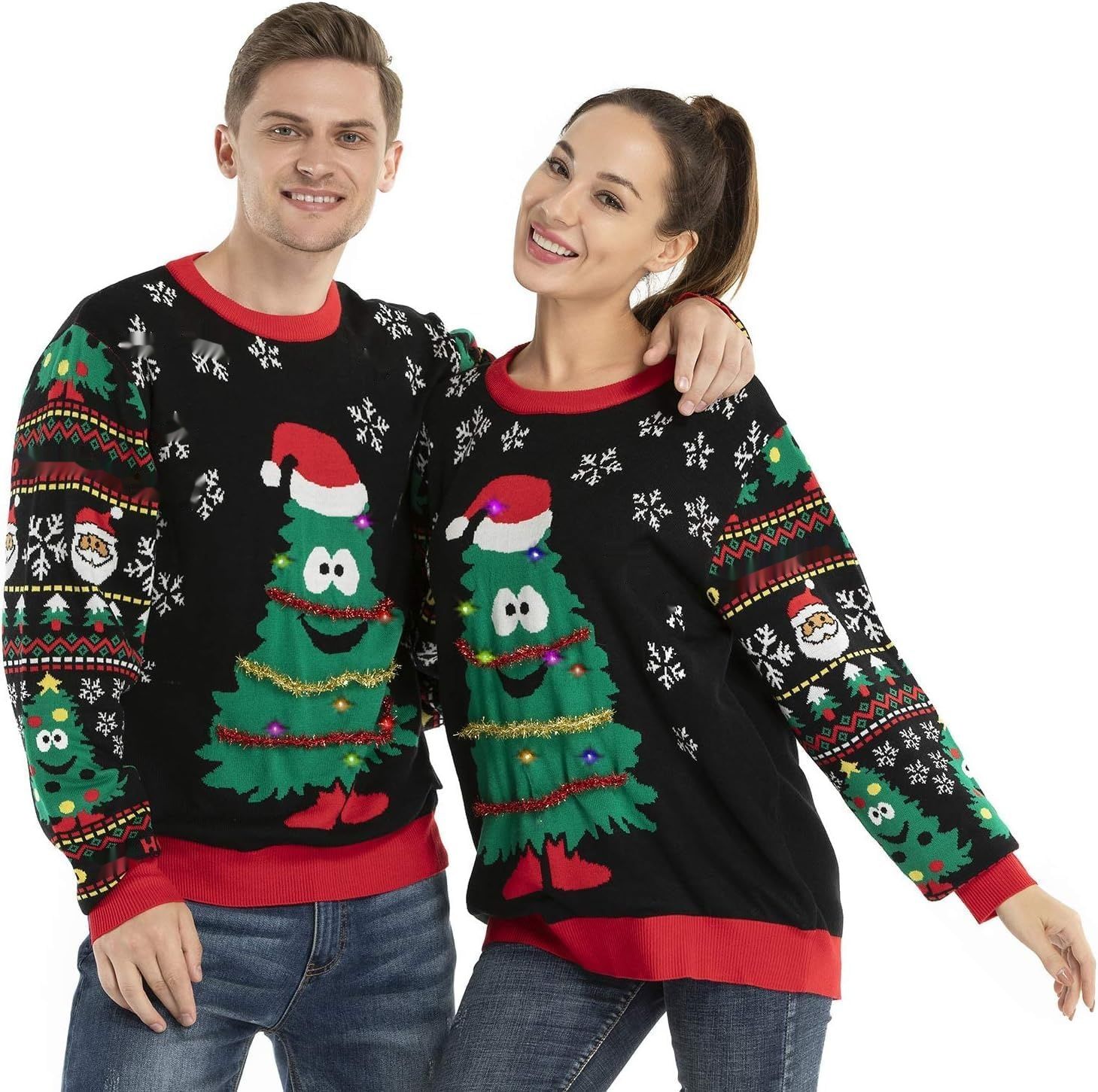 OFF THE RACK Unisex sweter świąteczny z LED