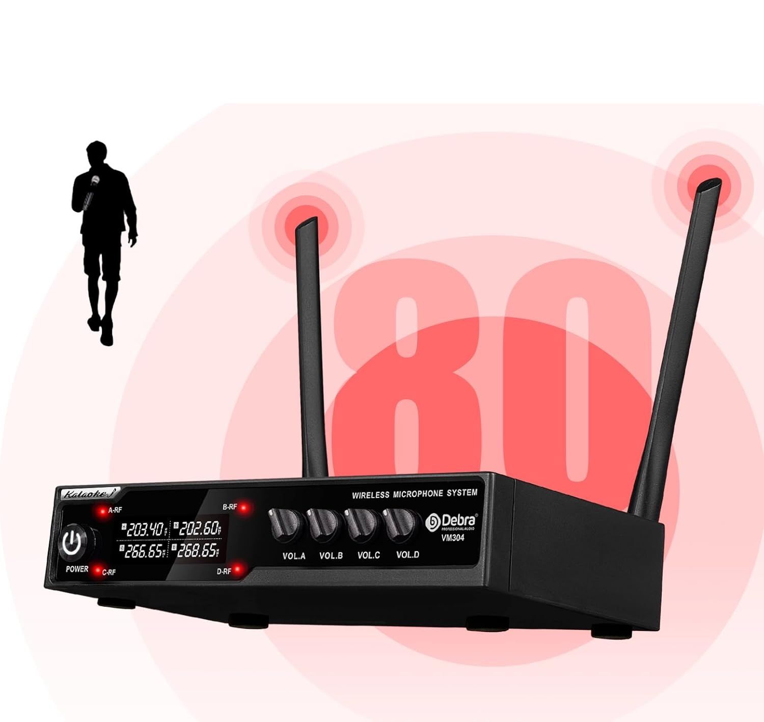 D Debra Audio VM304 – 4‑kanałowy bezprzewodowy system mikrofonów VHF