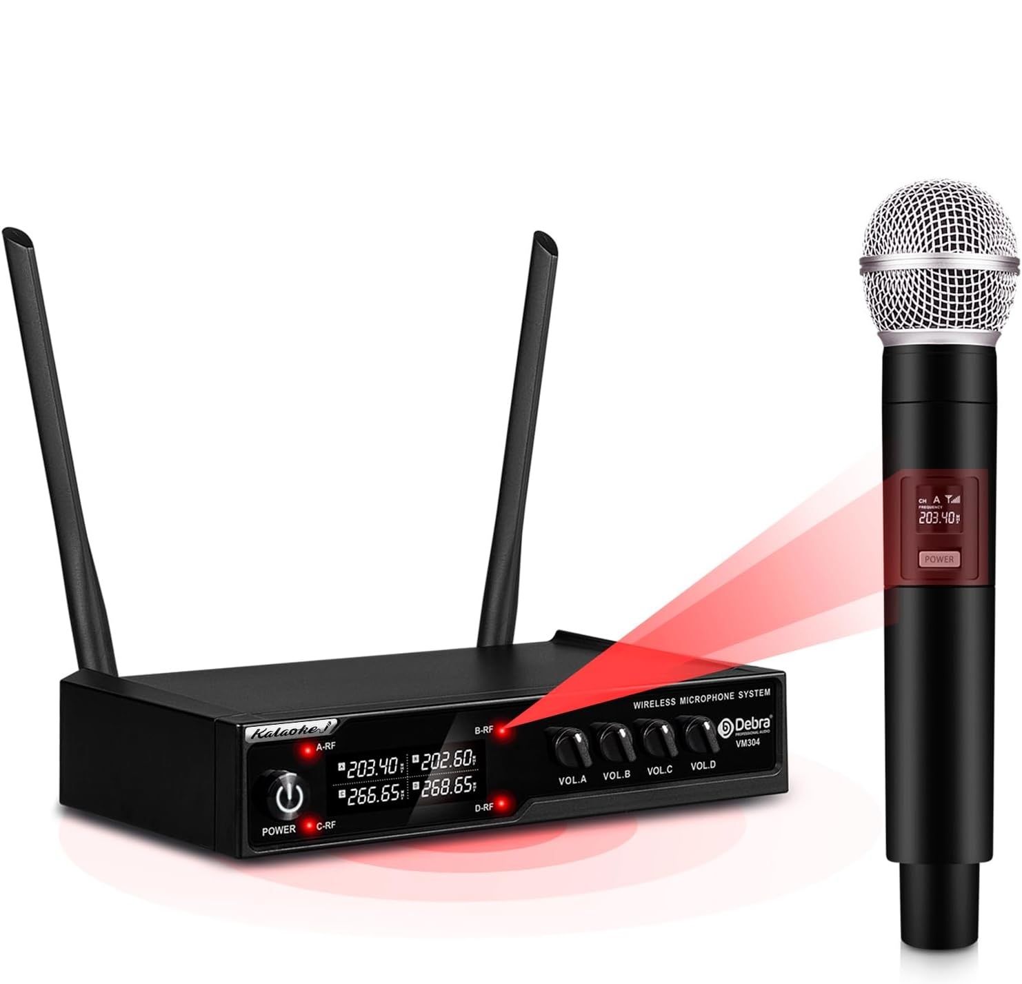 D Debra Audio VM304 – 4‑kanałowy bezprzewodowy system mikrofonów VHF