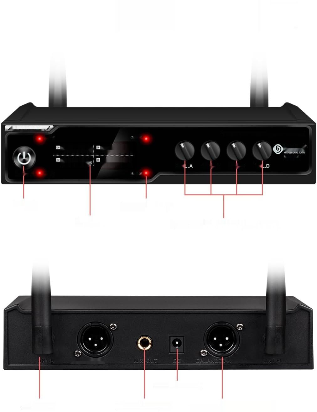 D Debra Audio VM304 – 4‑kanałowy bezprzewodowy system mikrofonów VHF