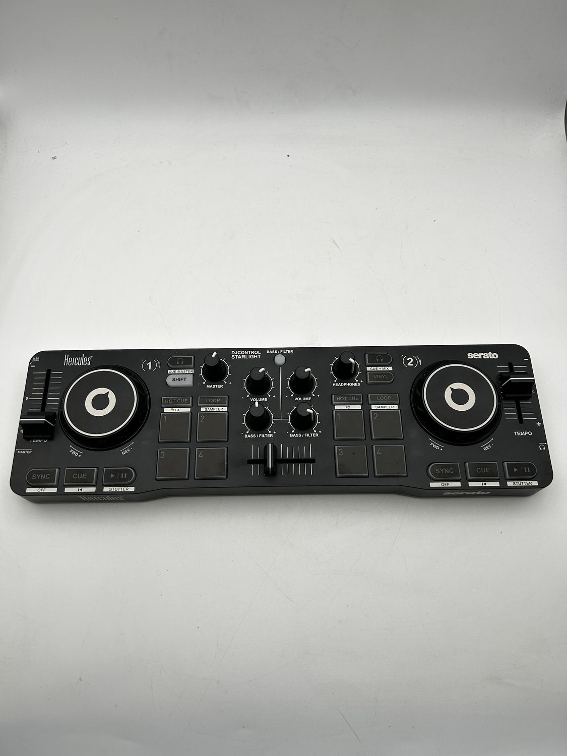 Hercules DJControl Starlight – przenośny 2-deckowy kontroler DJ USB