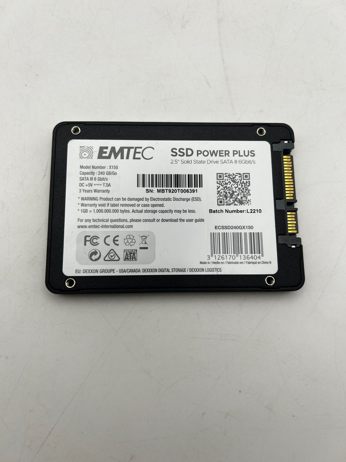 Wewnętrzny dysk SSD EMTEC X150 240 GB, czarny