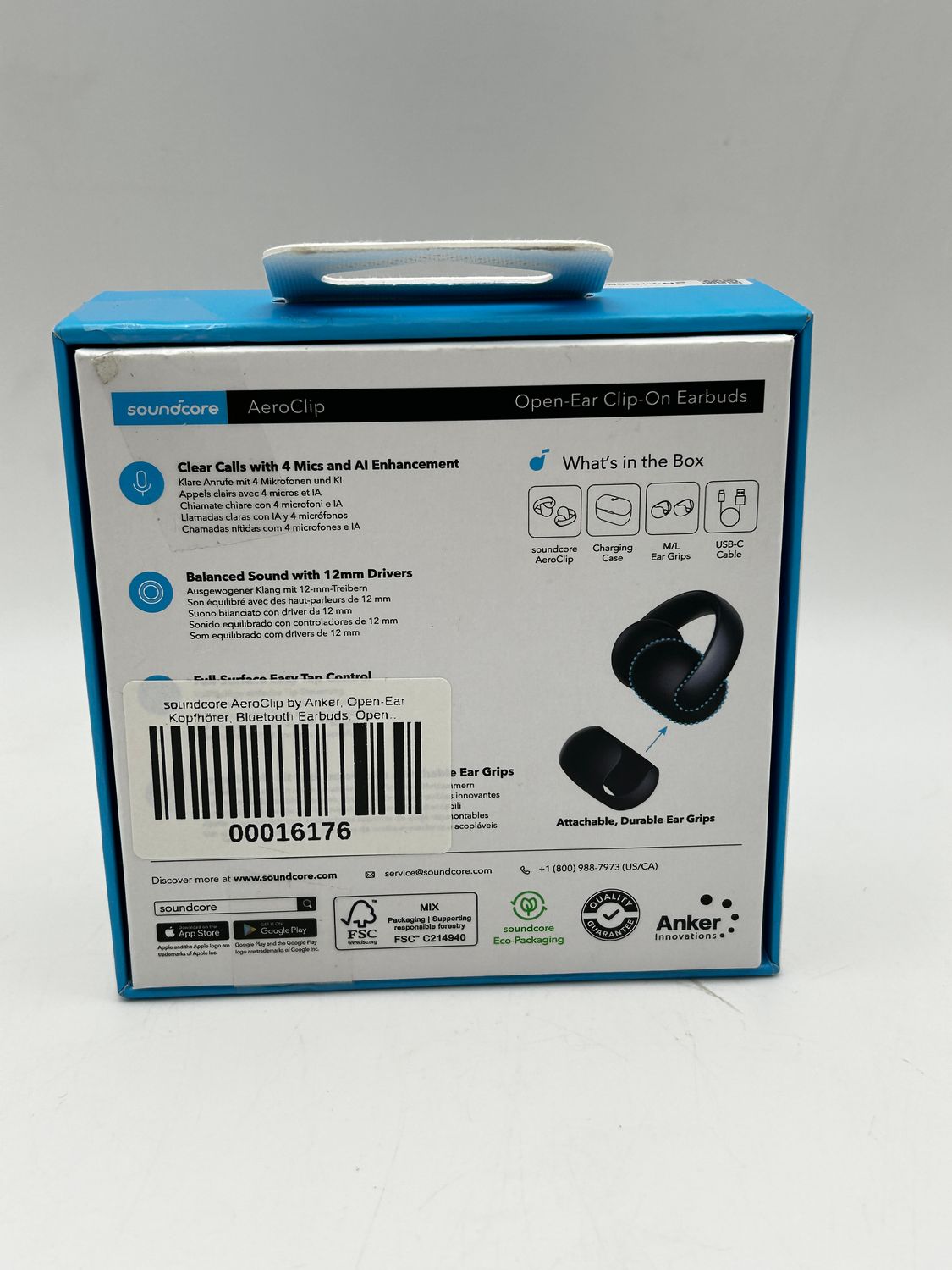 Słuchawki bezprzewodowe Soundcore AeroClip open-ear Bluetooth czarne