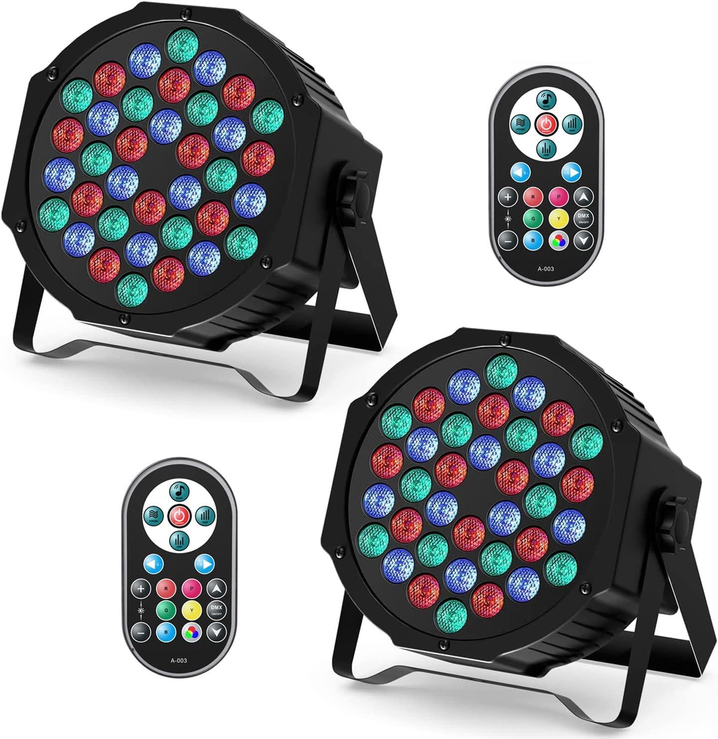 HOLDLAMP 2PCS Par LED RGB – zestaw 2 reflektorów scenicznych z pilotem