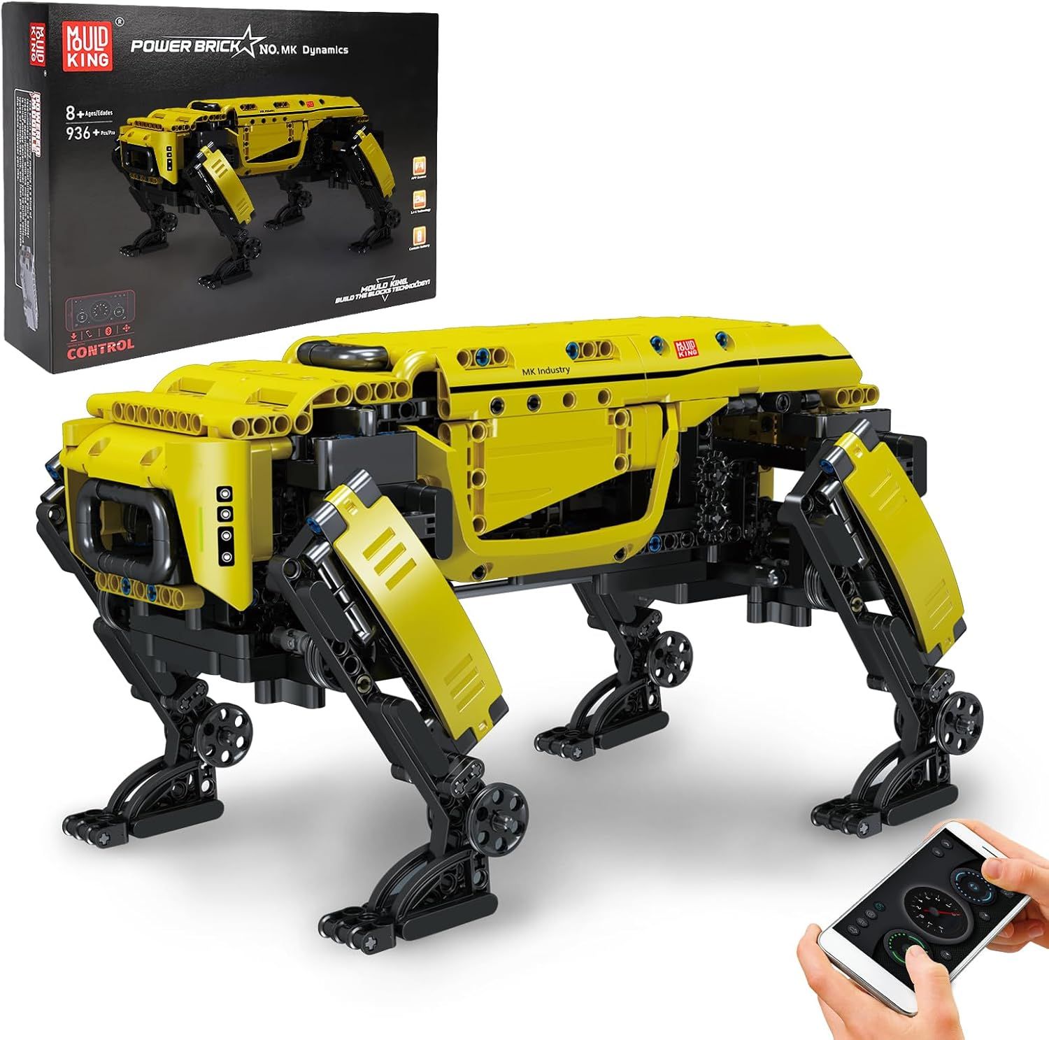 Mould King 15066 Pies Perro – Zdalnie Sterowany Robot z Klocków, 936 Elementów
