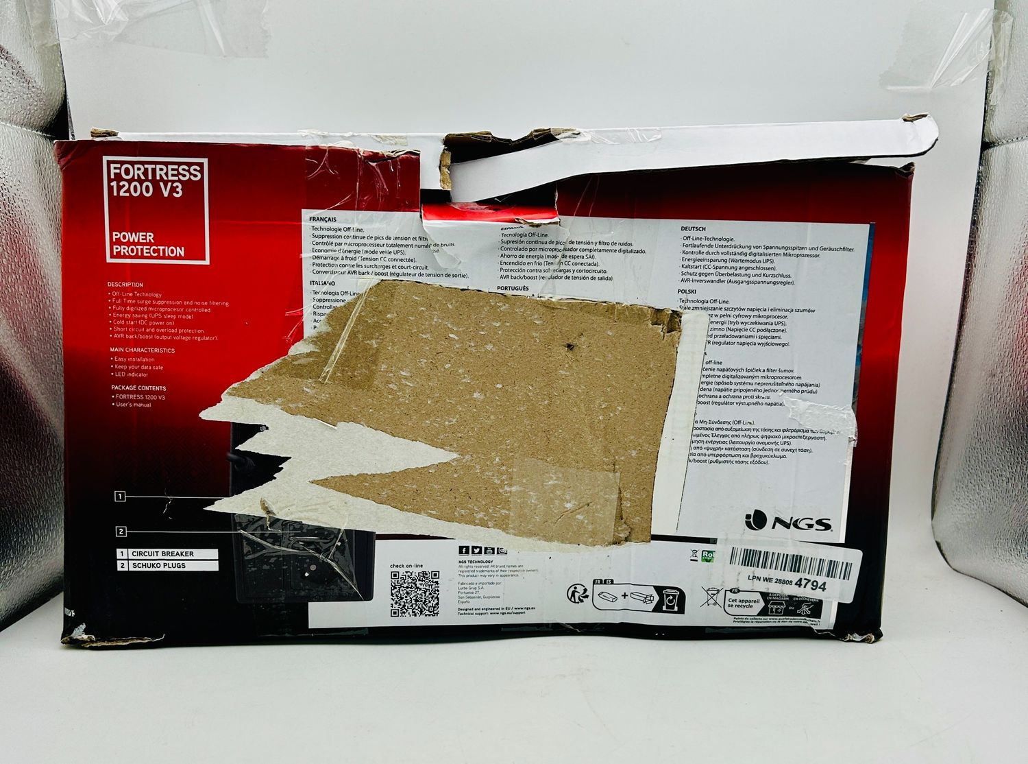NGS FORTRESS1200V3 – zasilacz awaryjny UPS, off-line 800 VA, stała moc