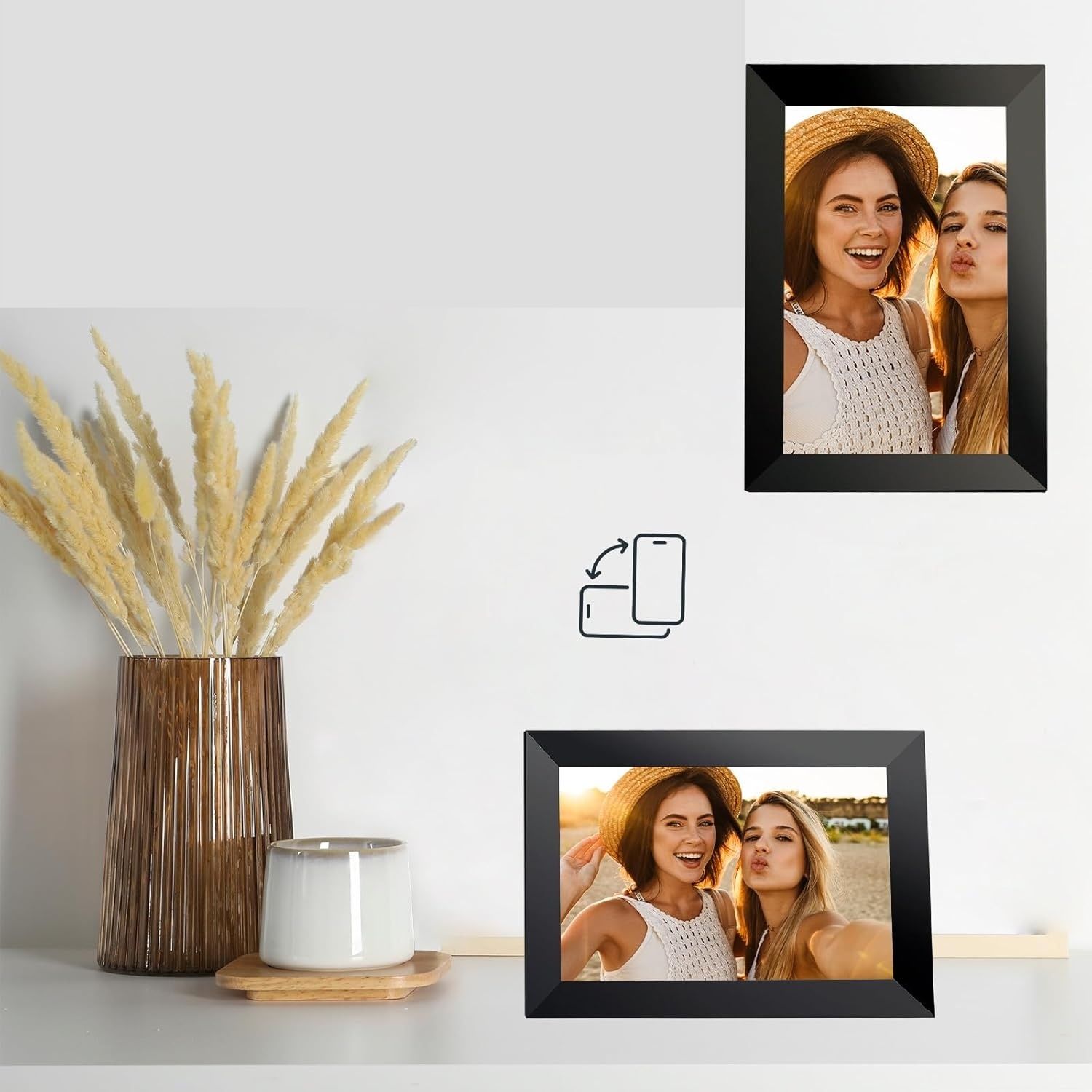 Cyfrowa ramka na zdjęcia WiFi VESWWE 10,1" z ekranem dotykowym i aplikacją Frameo