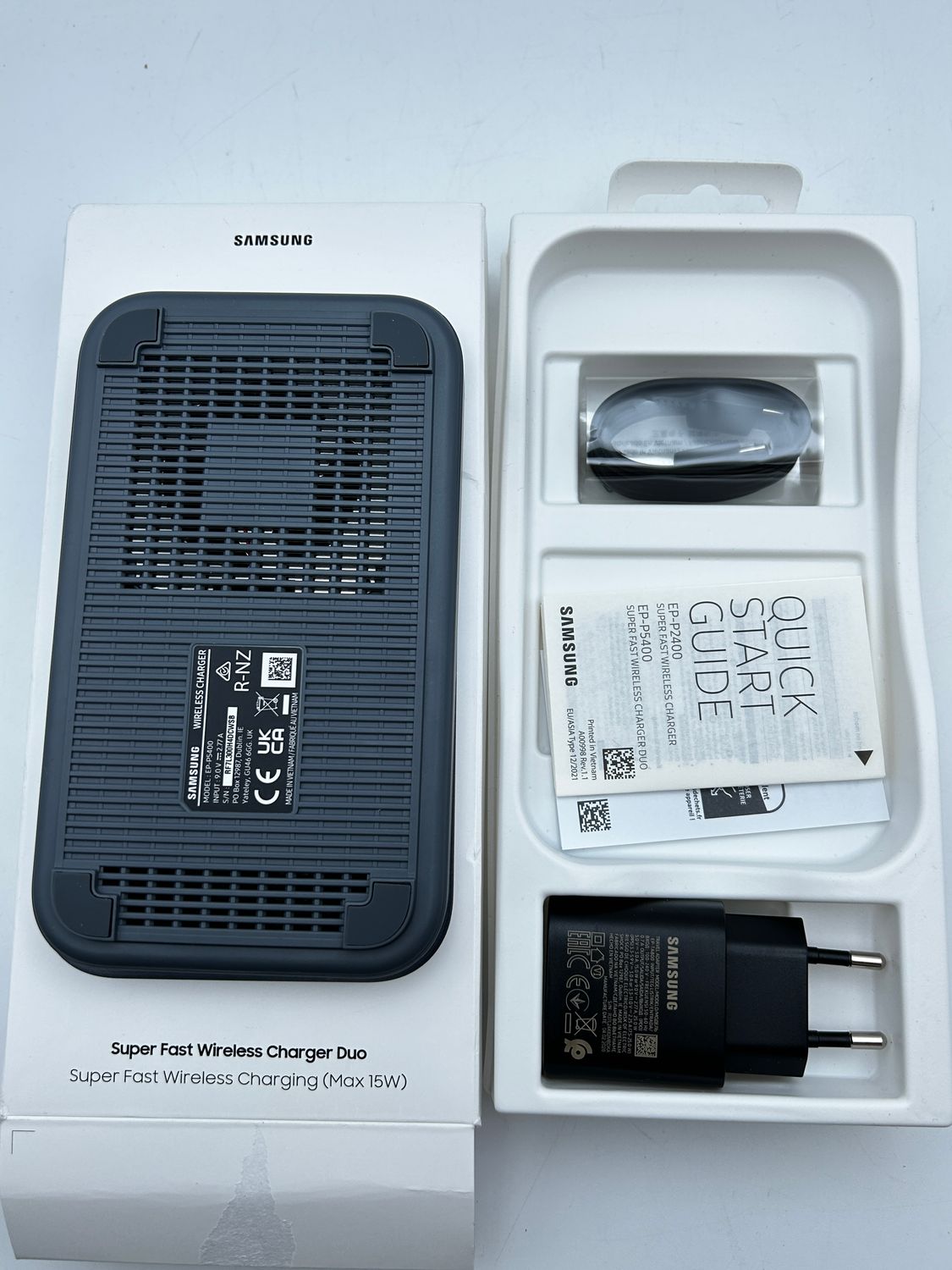Ładowarka bezprzewodowa Samsung Duo EP-P5400T 15 W z adapterem 25 W czarna