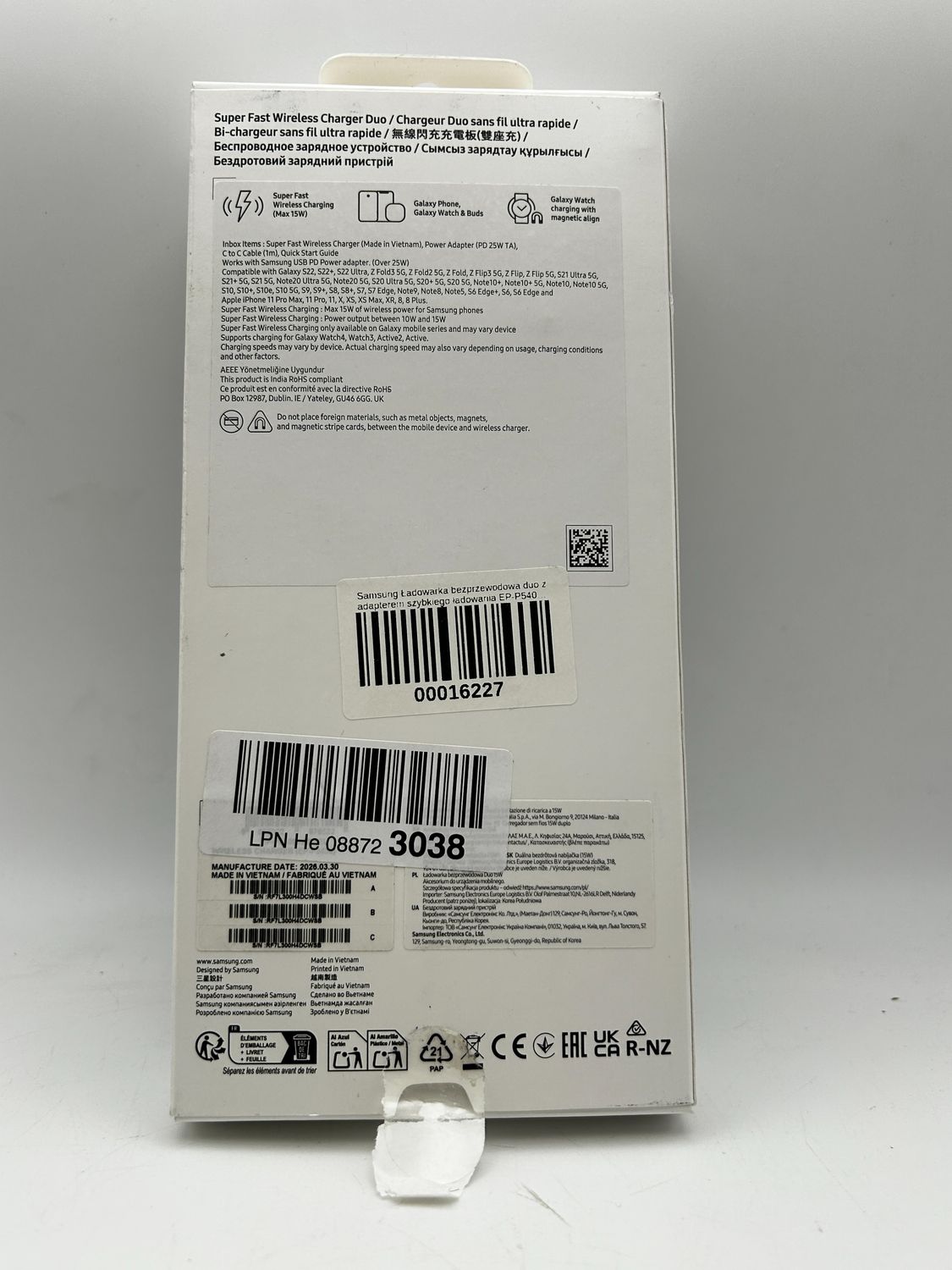 Ładowarka bezprzewodowa Samsung Duo EP-P5400T 15 W z adapterem 25 W czarna
