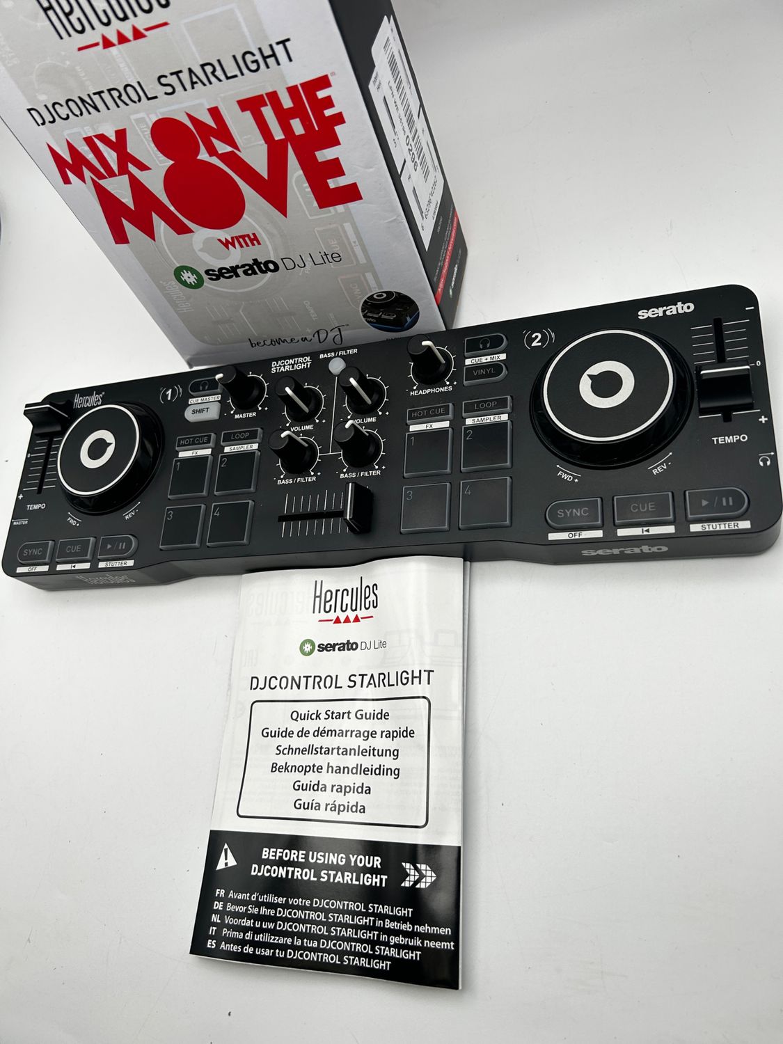 Hercules DJControl Starlight – przenośny 2-deckowy kontroler DJ USB