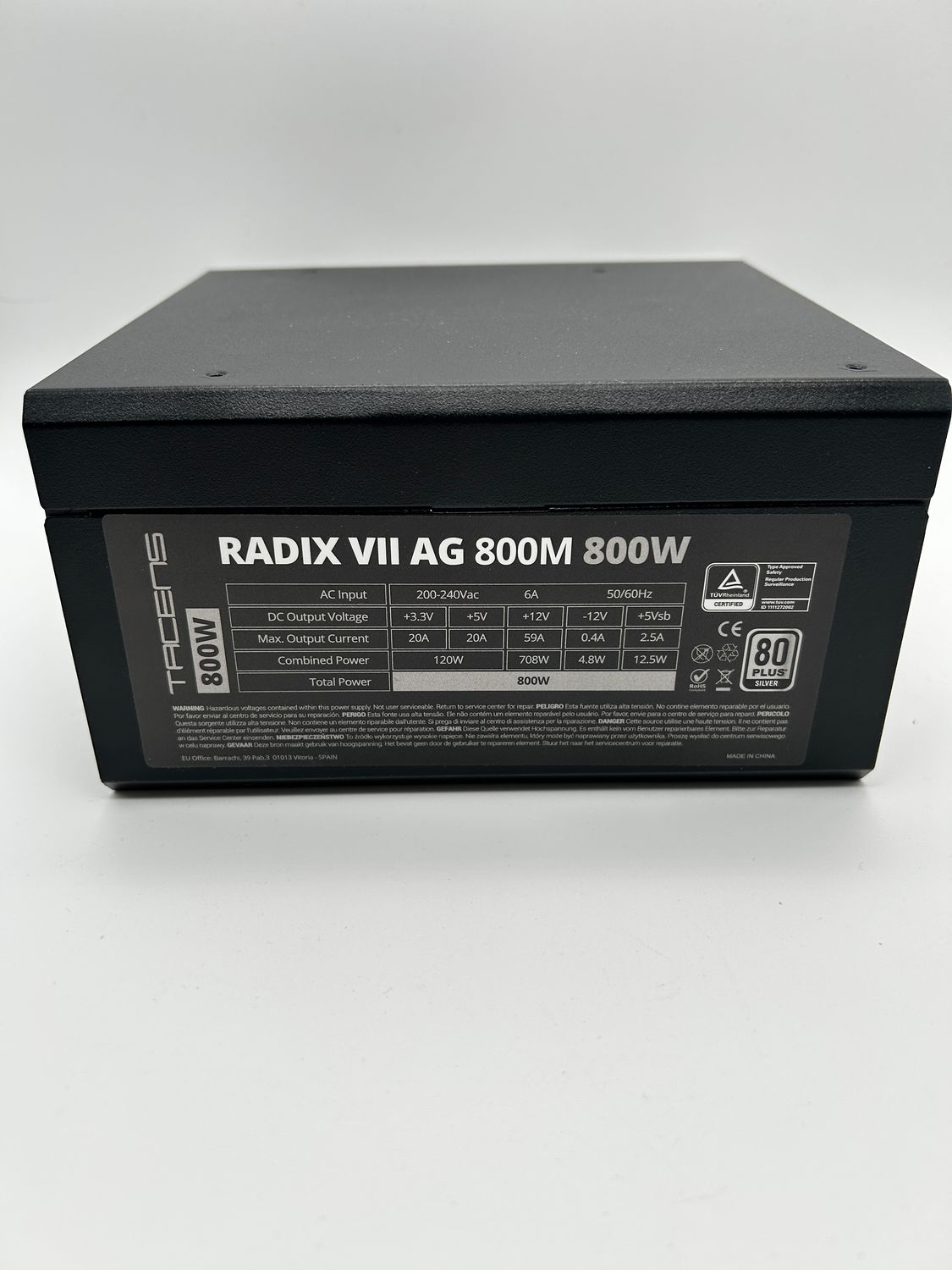 Tacens RADIX VII AG 800M, modularny zasilacz do PC ATX 800W, 80Plus Sl