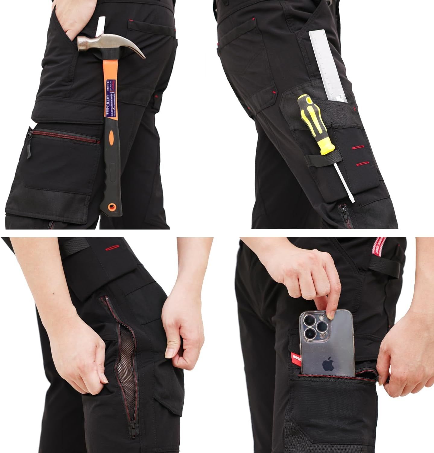 WORK IDEA Męskie spodnie robocze Slim-Fit Stretch
