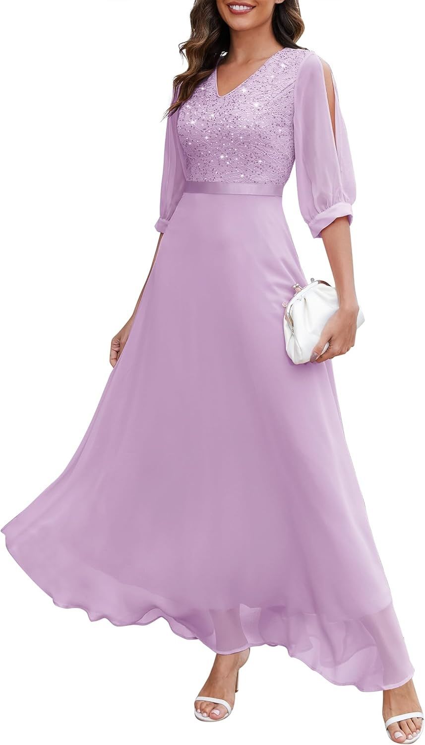 Wedtrend elegancka sukienka wieczorowa z koronką i cekinami
