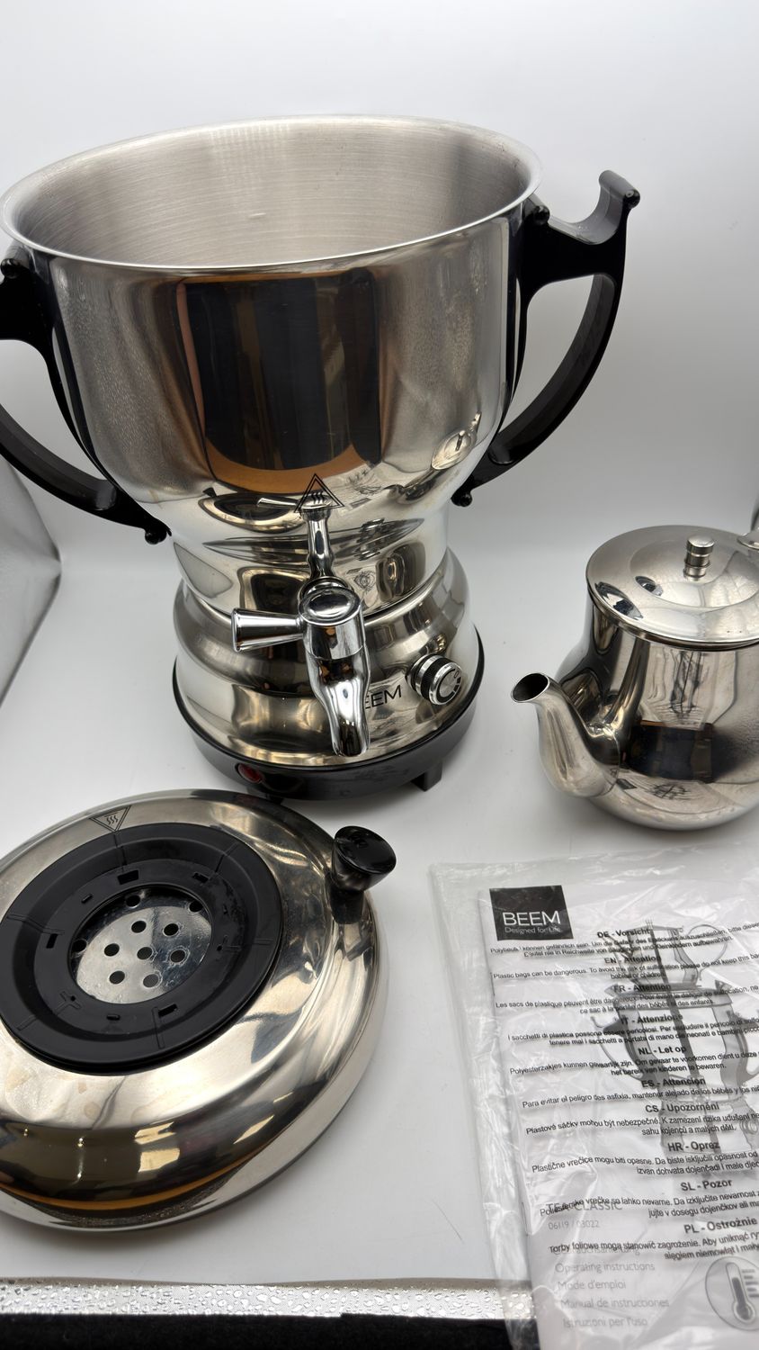 BEEM Tea-Classic Samowar 3 l stal nierdzewna z czajnikiem 1 l