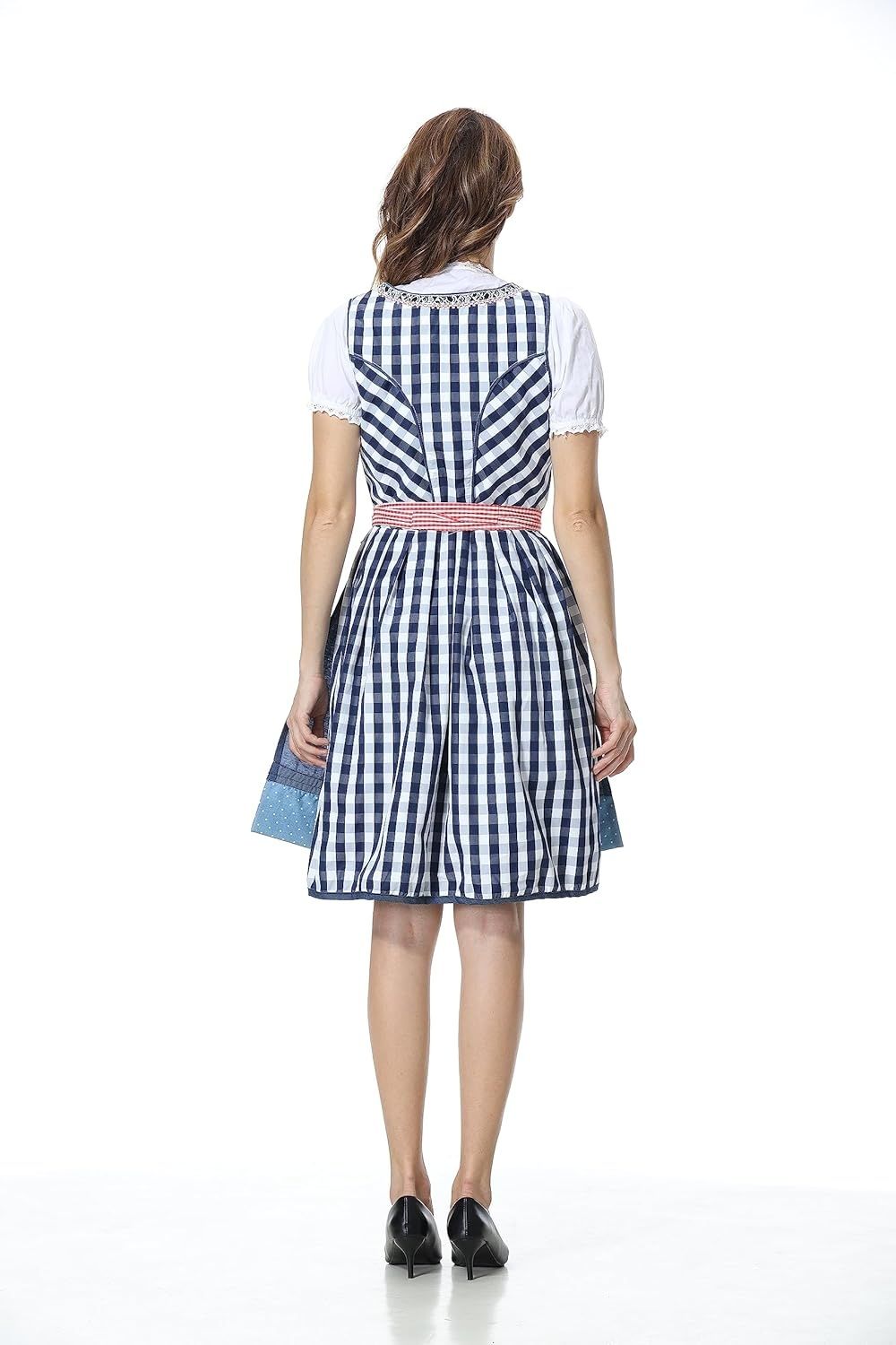 Dirndl midi – tradycyjna sukienka damska, komplet 3‑częściowy