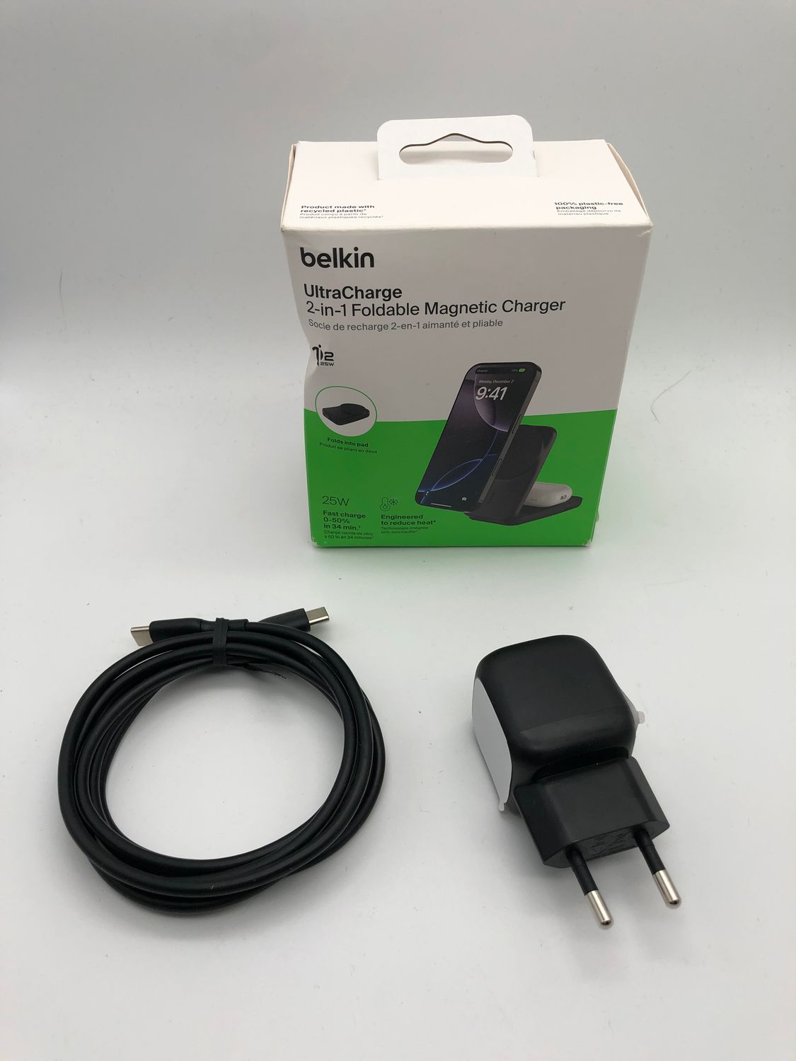 Belkin UltraCharge Qi 2.2 stacja ładująca 2 w 1, 25 W, kompatybilna z