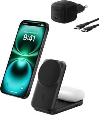 Belkin UltraCharge Qi 2.2 stacja ładująca 2 w 1, 25 W, kompatybilna z