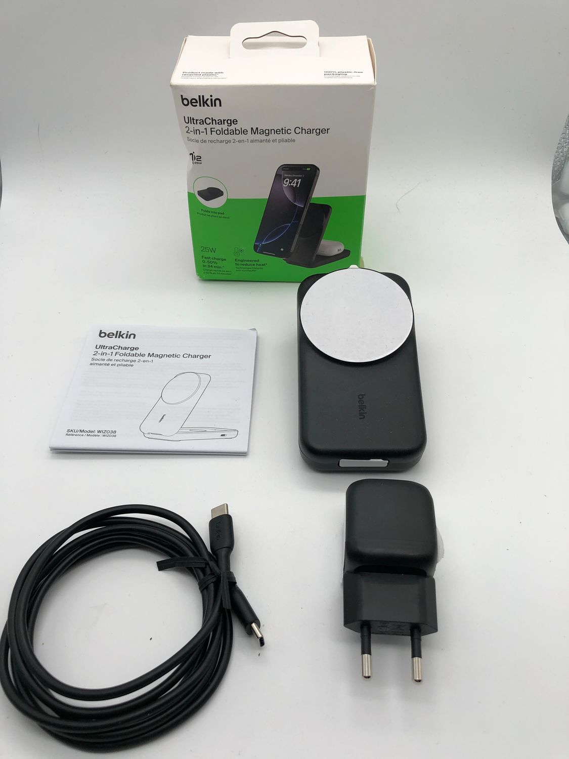 Belkin UltraCharge Qi 2.2 stacja ładująca 2 w 1, 25 W, kompatybilna z