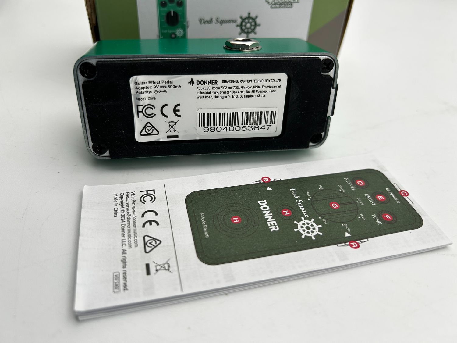 Pedal pogłosu Donner Riverbero do gitary z 7 trybami