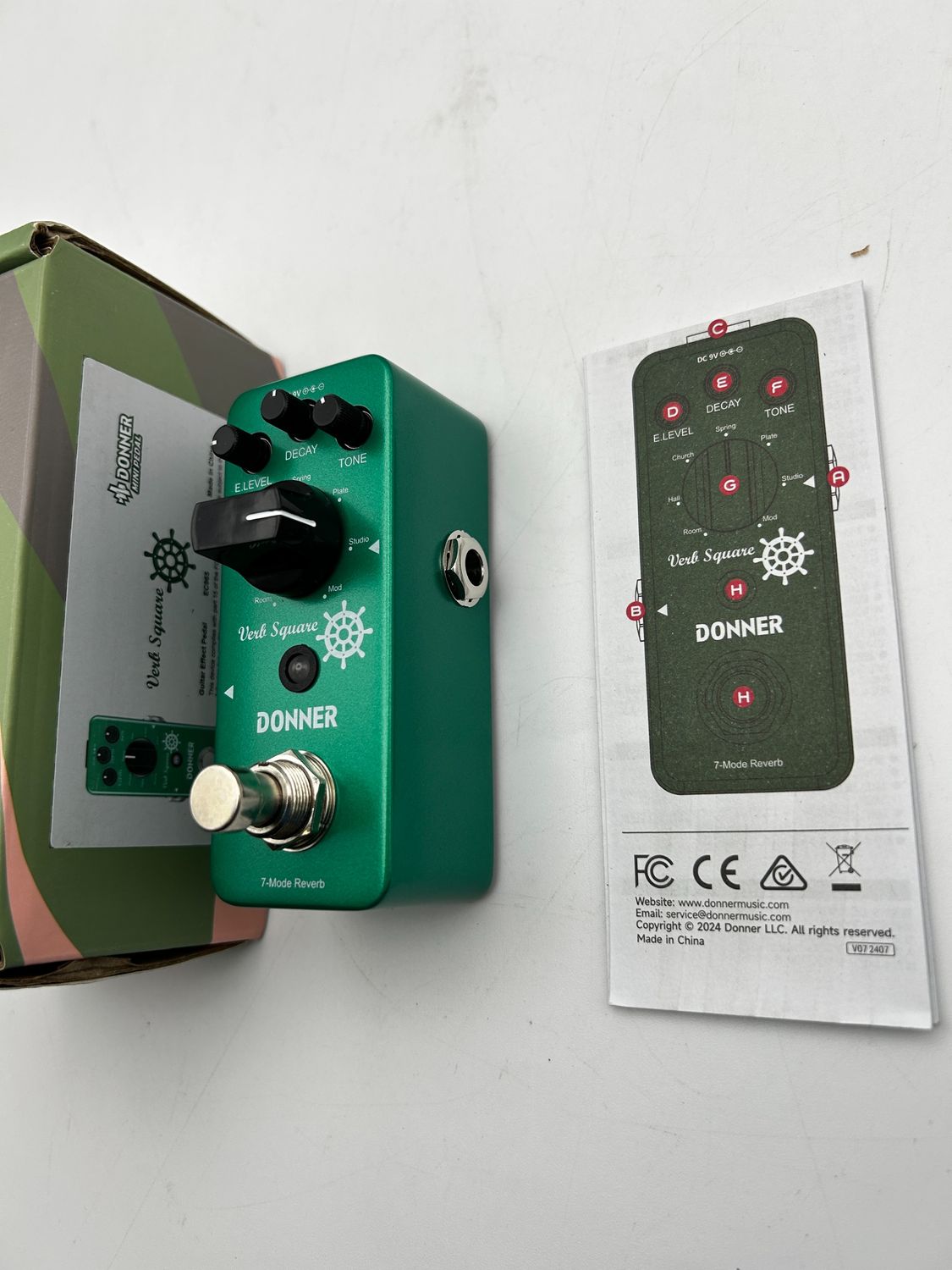 Pedal pogłosu Donner Riverbero do gitary z 7 trybami