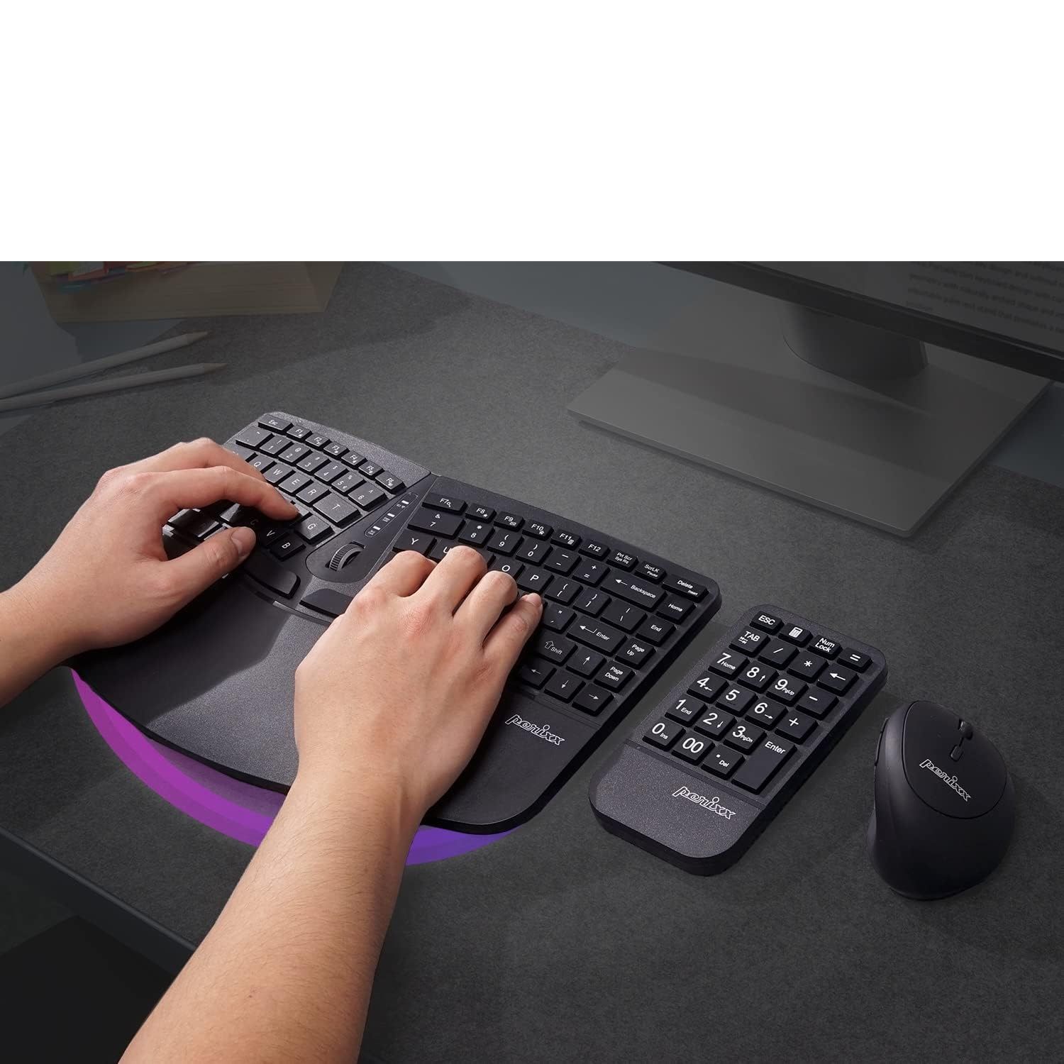 Perixx PERIDUO-606A 3-in-1 – bezprzewodowy ergonomiczny zestaw