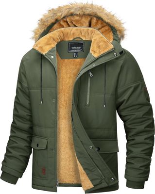 MAGCOMSEN Męska zimowa parka z futrzaną podszewką