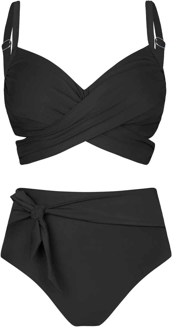Strój kąpielowy CUPSHE dla kobiet plus size – bikini z wysokim stanem