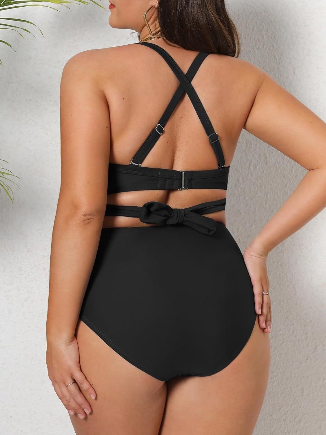 Strój kąpielowy CUPSHE dla kobiet plus size – bikini z wysokim stanem