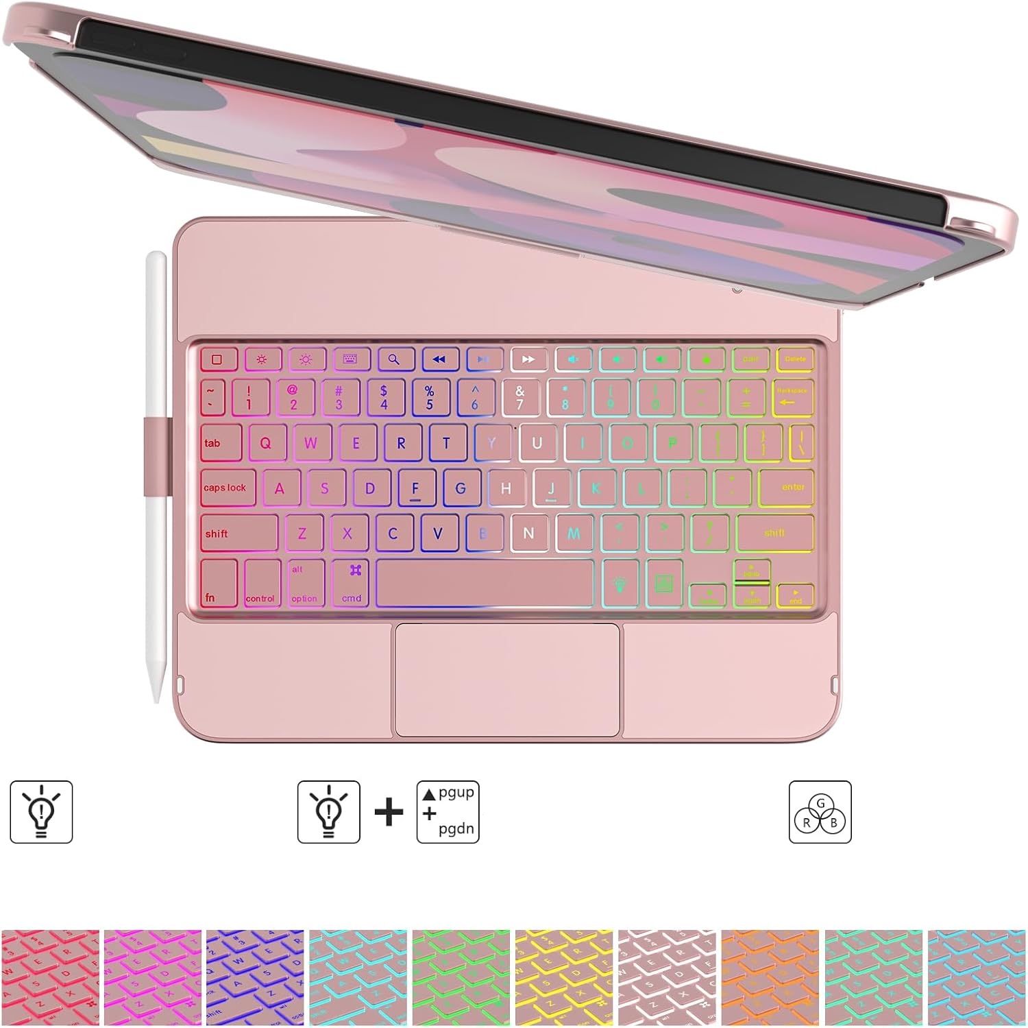 TQQ etui z klawiaturą z touchpadem do iPad 10. generacji 11,9" 2022 – Champagne