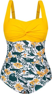 Hanna Nikole – jednoczęściowy strój kąpielowy plus size z dekoltem w serek