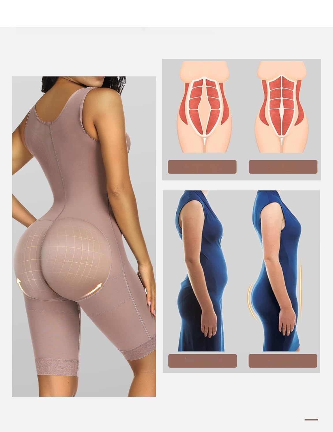 Body modelujący z nogawkami do kolan