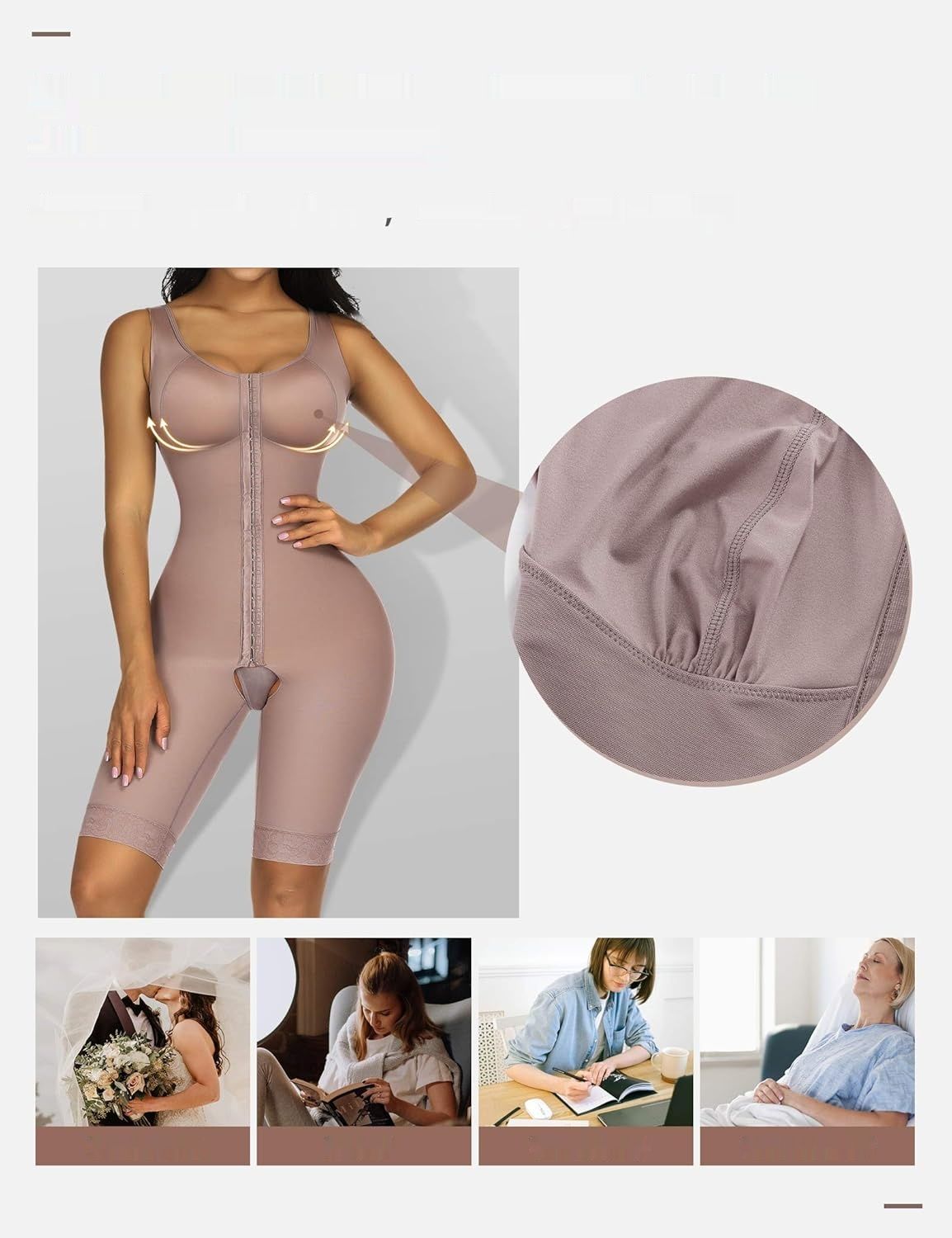 Body modelujący z nogawkami do kolan