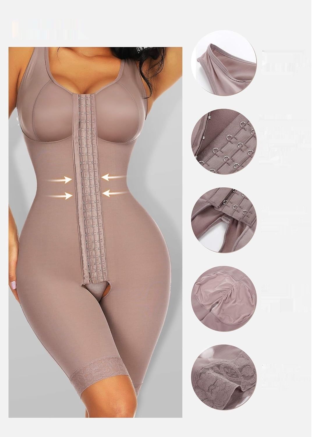 Body modelujący z nogawkami do kolan