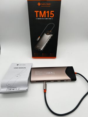 Stacja dokująca NOVOO USB-C, 15 w 1, 2x HDMI 4K@60Hz, VGA, USB-C/A 5Gb