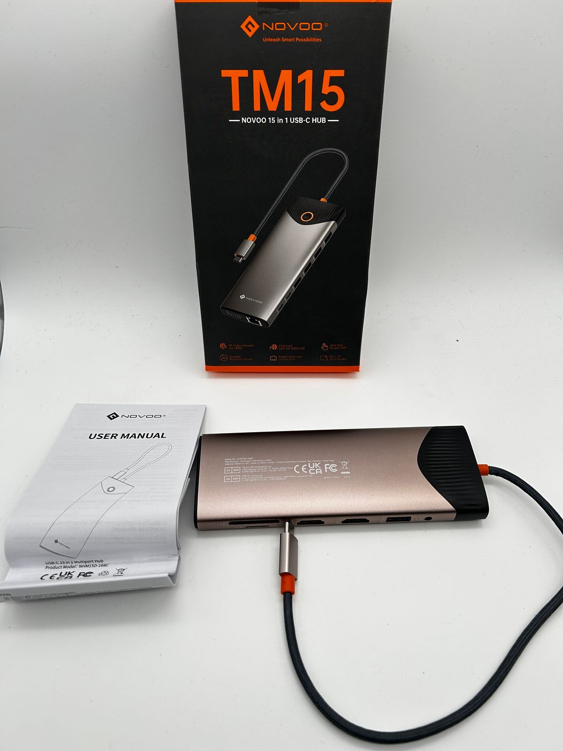 Stacja dokująca NOVOO USB-C, 15 w 1, 2x HDMI 4K@60Hz, VGA, USB-C/A 5Gb
