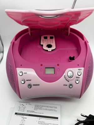 Lenco SCD-24 – dziecięcy radioodtwarzacz CD stereo boombox, różowy