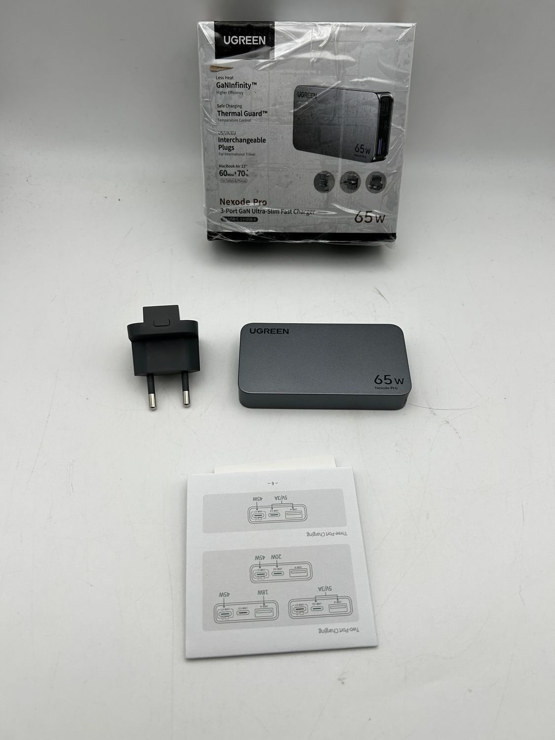 UGREEN Nexode Air 65W Ładowarka USB C do podróży, szybkie ładowanie, 3