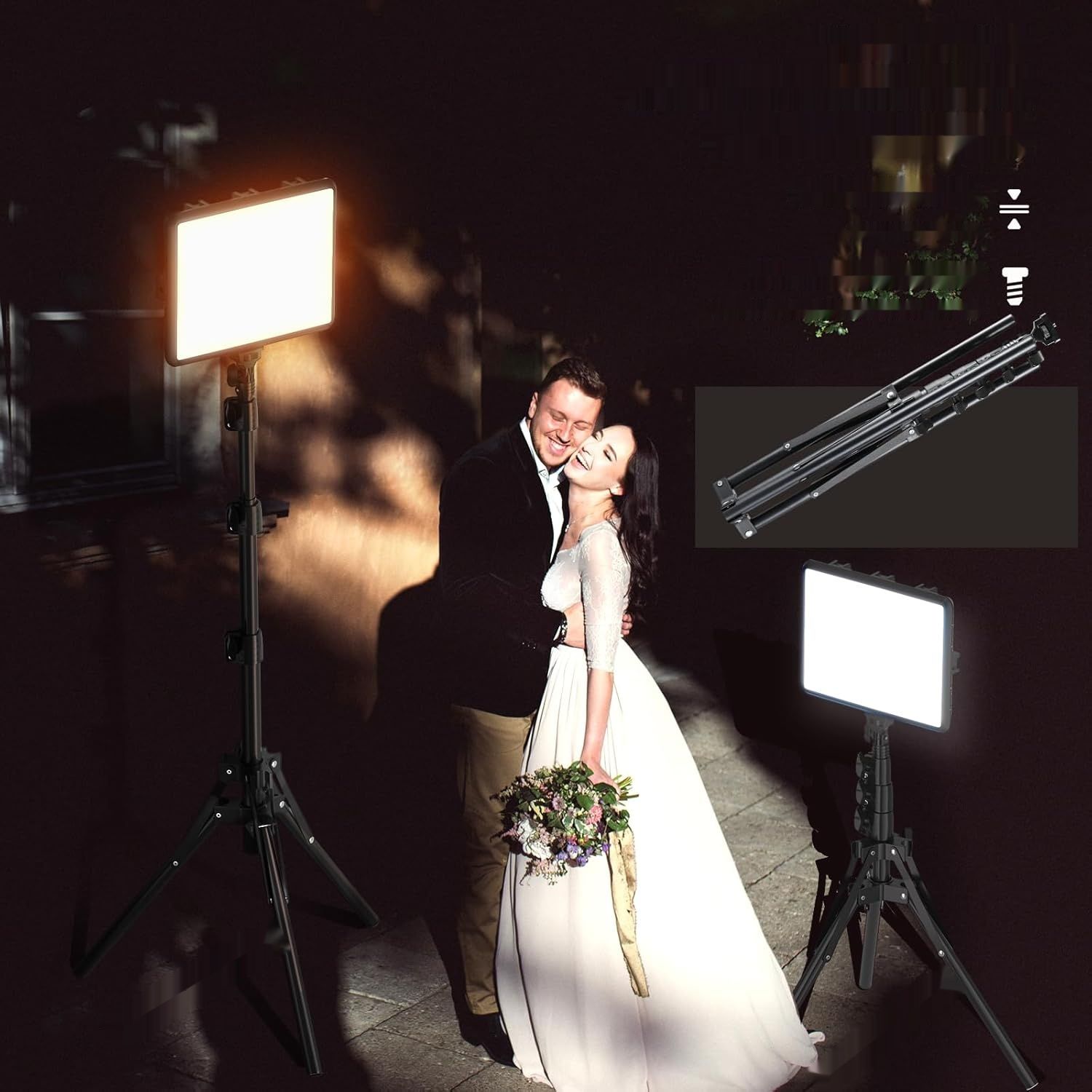 2‑częściowy zestaw oświetlenia wideo LED Arsoer
