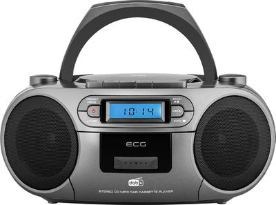 ECG CDR 999 DAB+ / radio FM z odtwarzaczem CD/kasetowym, srebrny