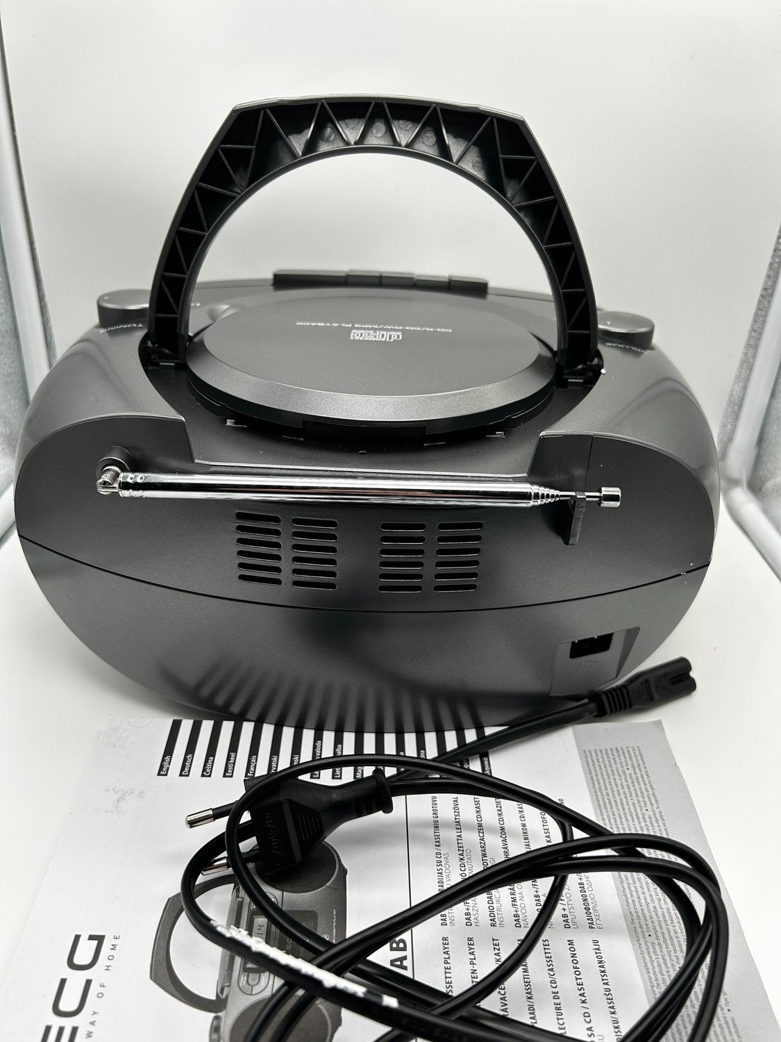 ECG CDR 999 DAB+ / radio FM z odtwarzaczem CD/kasetowym, srebrny