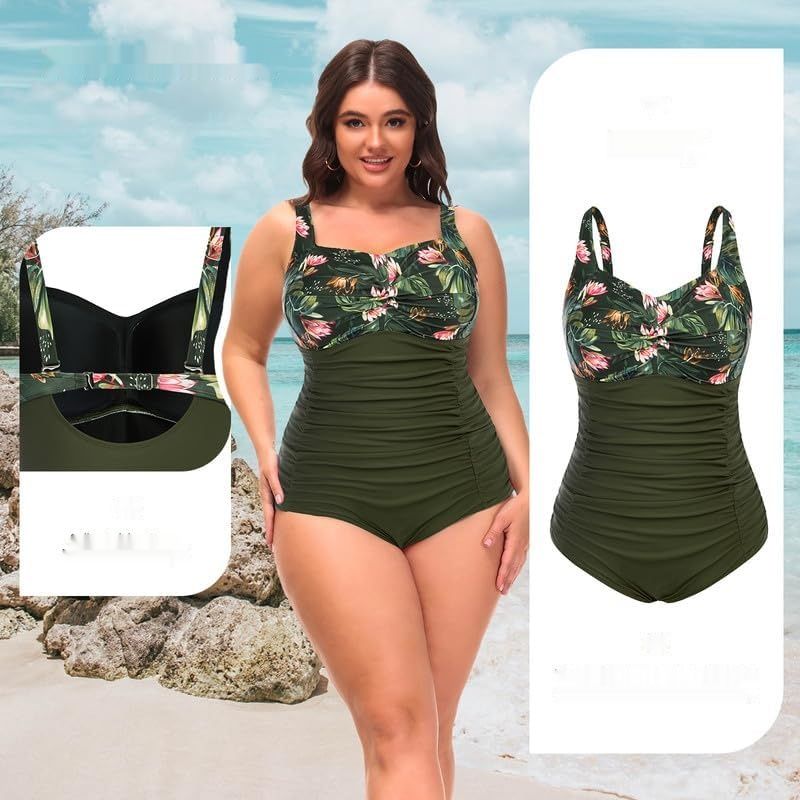 Hanna Nikole jednoczęściowy kostium kąpielowy plus size z dekoltem w serek