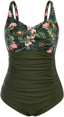 Hanna Nikole jednoczęściowy kostium kąpielowy plus size z dekoltem w serek